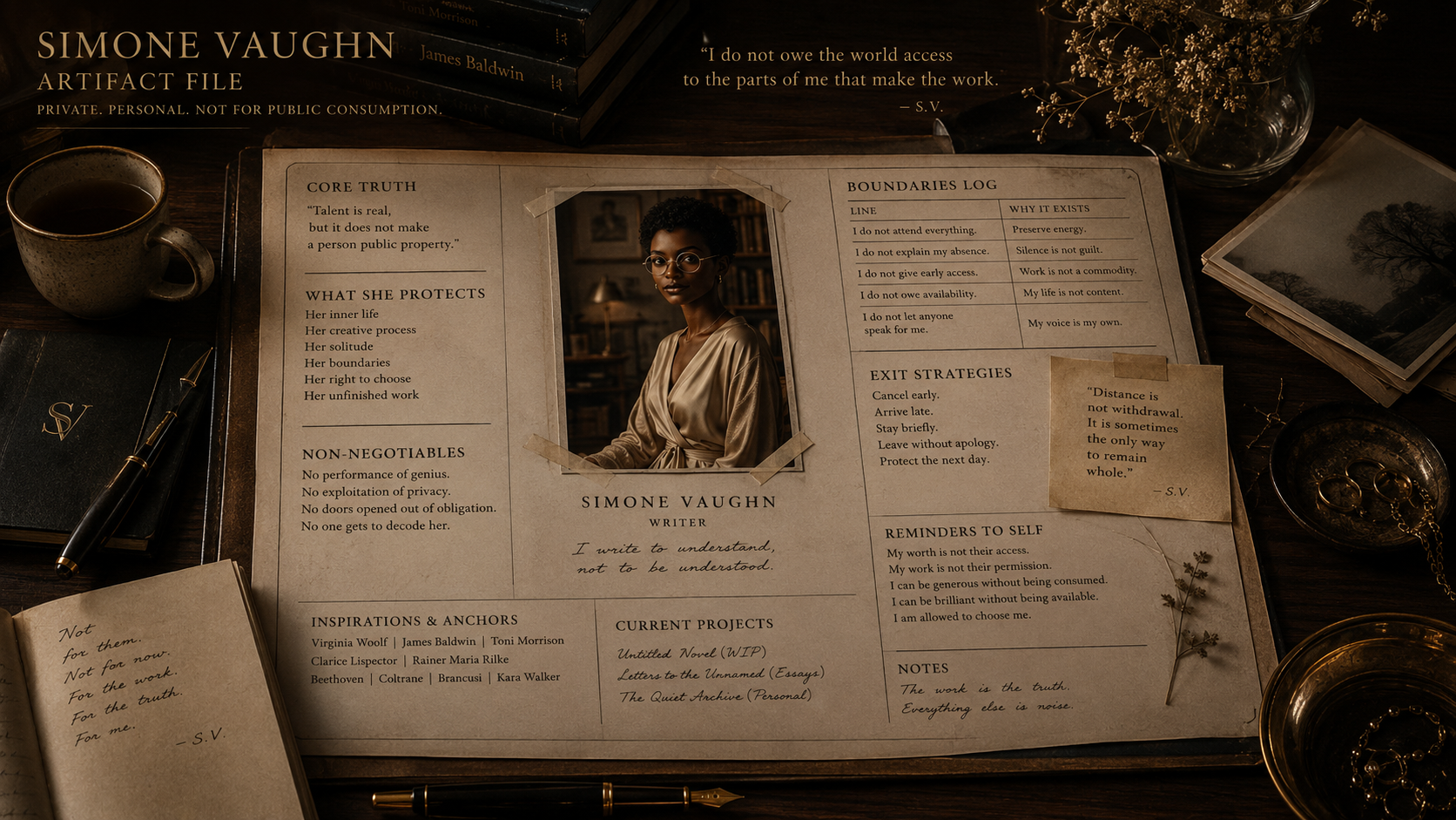 Simone Vaughn artifact archive