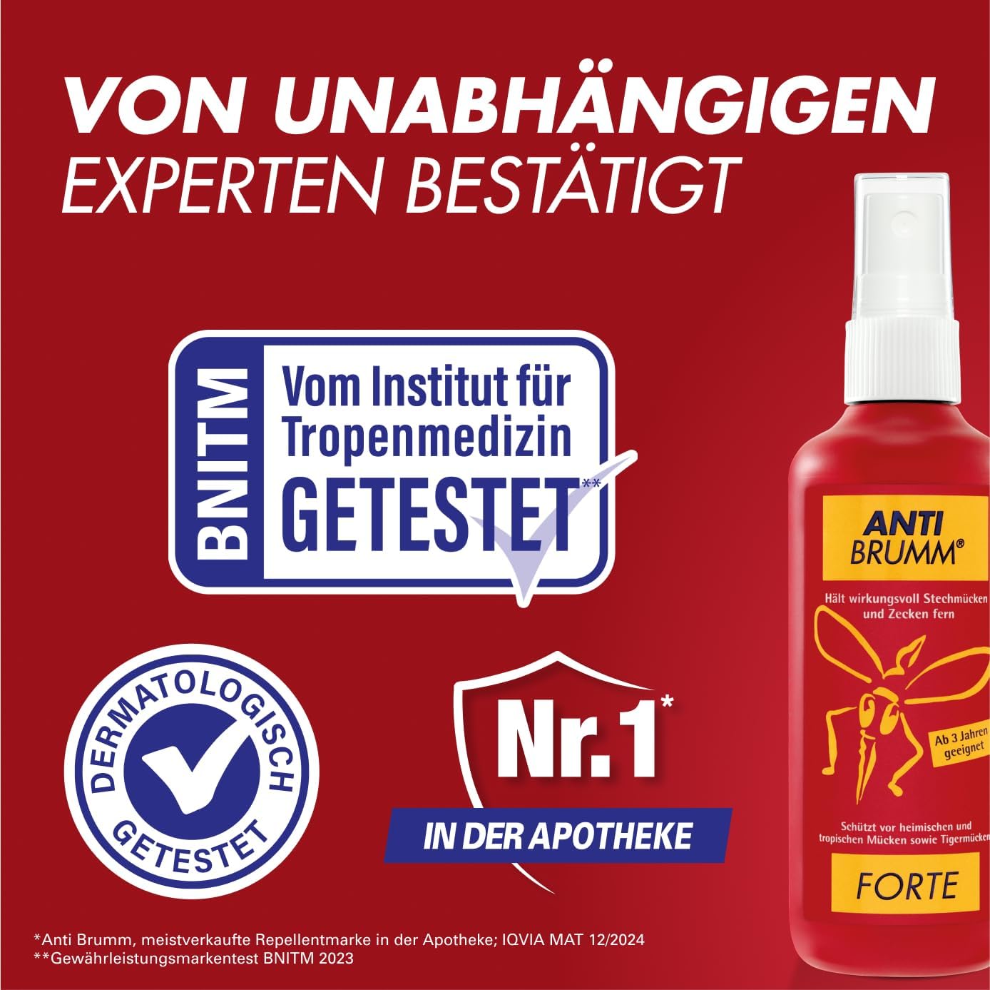 Vom Institut für Tropenmedizin getestet, Von unabhängigen Experten bestätigt.