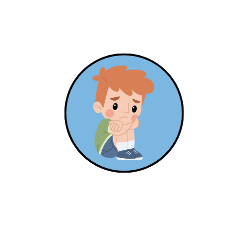 cartoon boy in blue background sad crying about trying new things