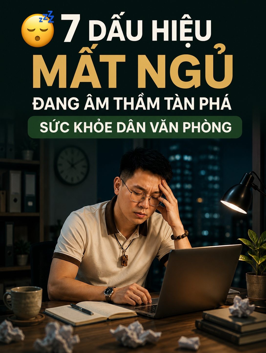7 dấu hiệu mất ngủ ở dân văn phòng