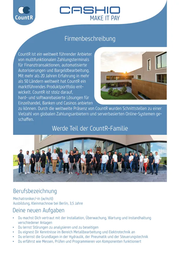Ausbildung zum Mechatroniker bei CountR GmbH