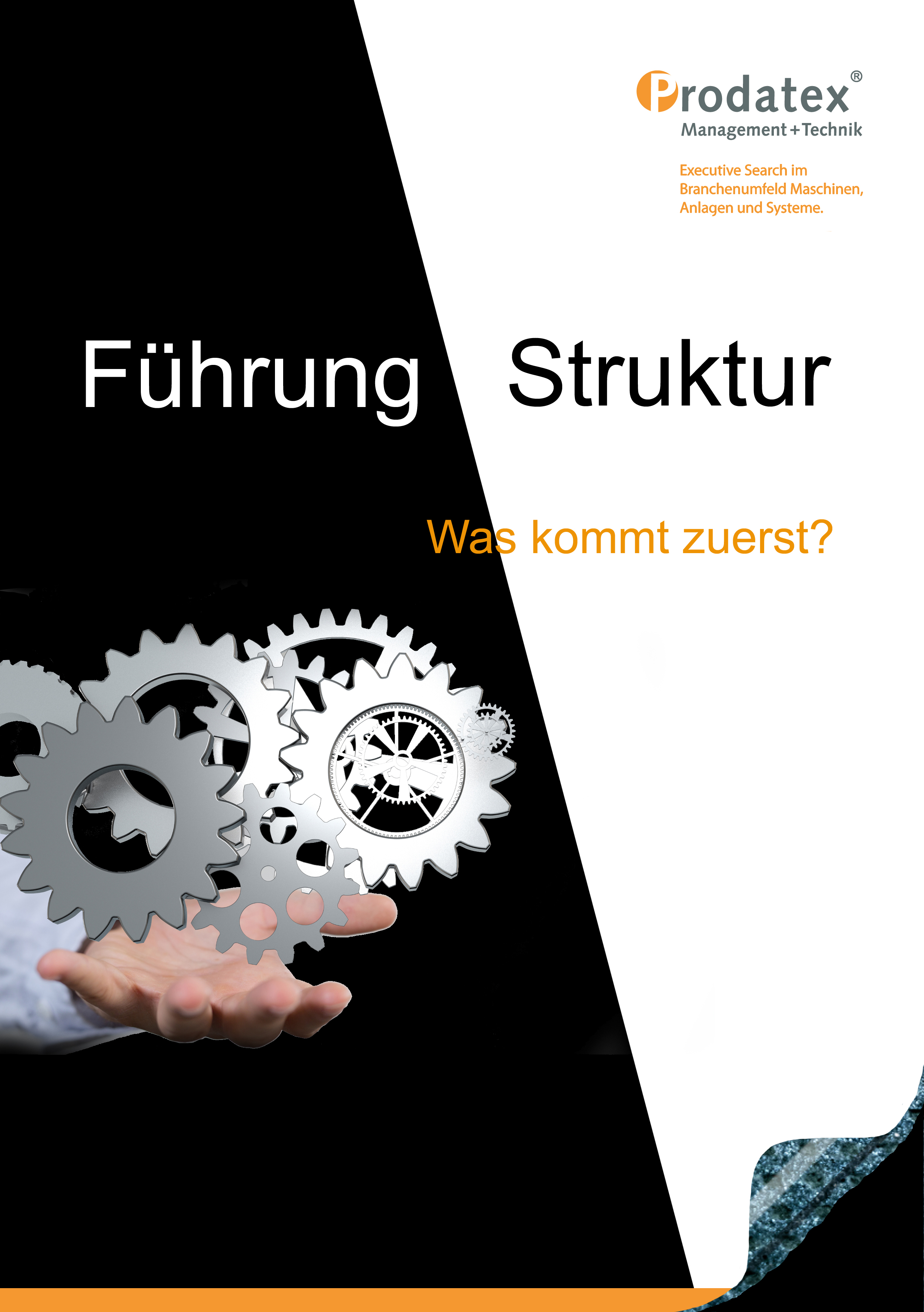 Zahnräder in der Hand für Führung und Organisation