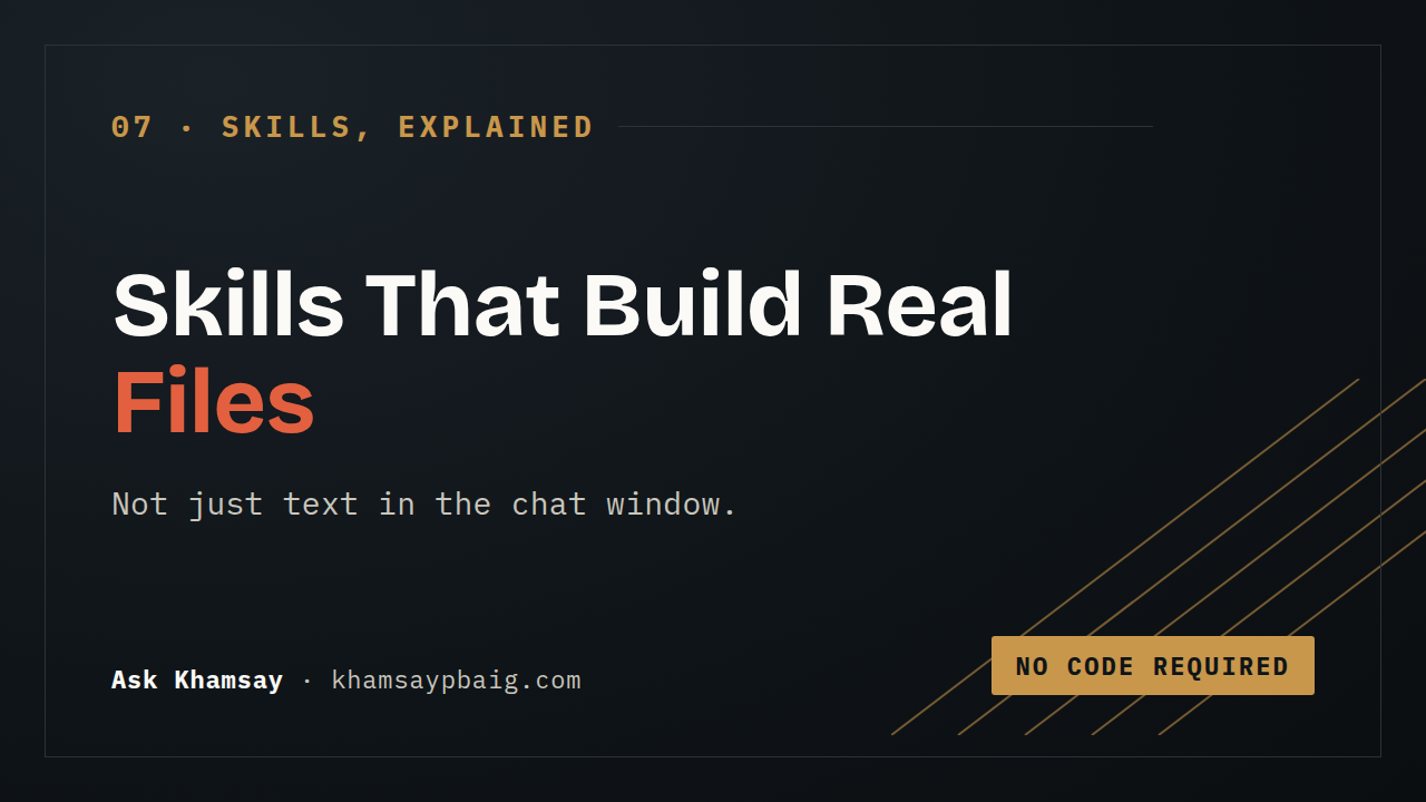 Skills That Produce Files, Not Just Text — cheat sheet
