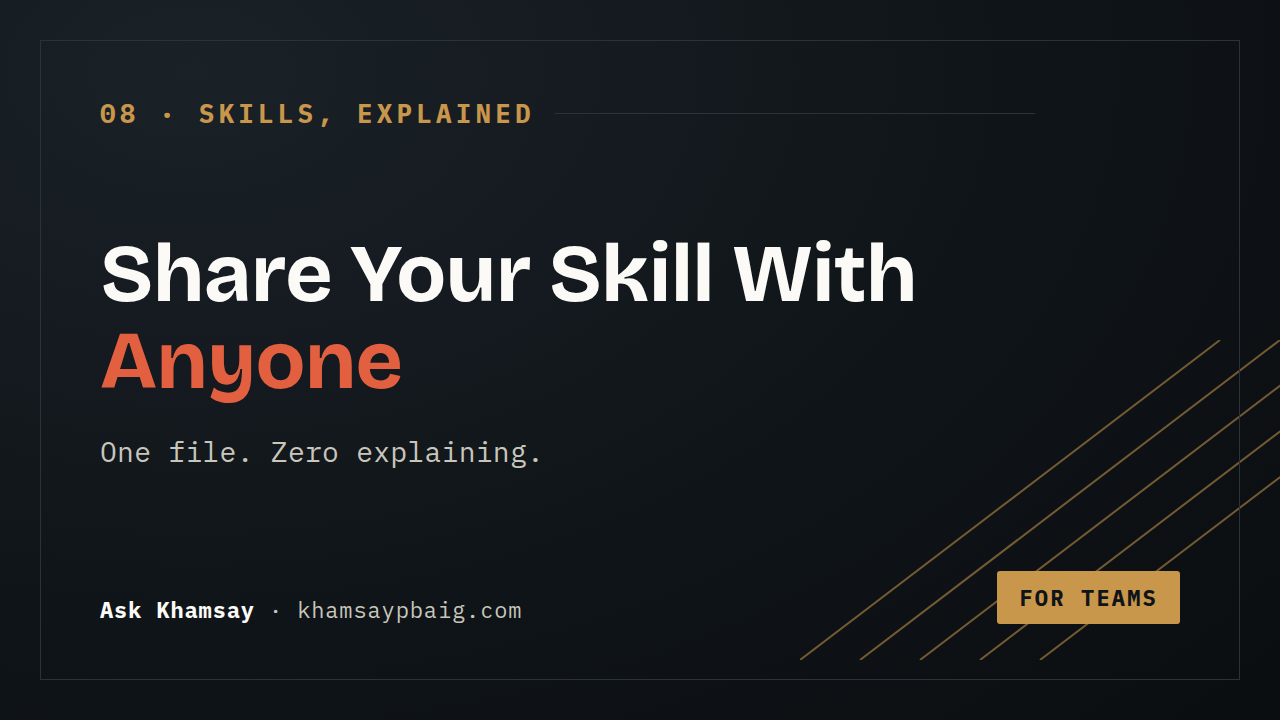 Sharing a Skill With Your Team — cheat sheet