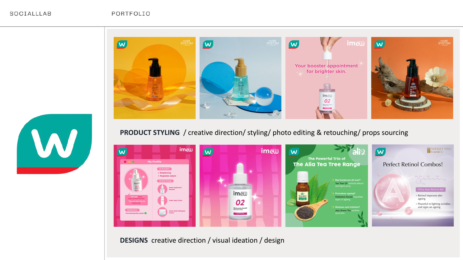 Watsons product content and design work