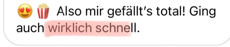 😍🍿Also mir gefällts total! Ging auch wirklich schnell.