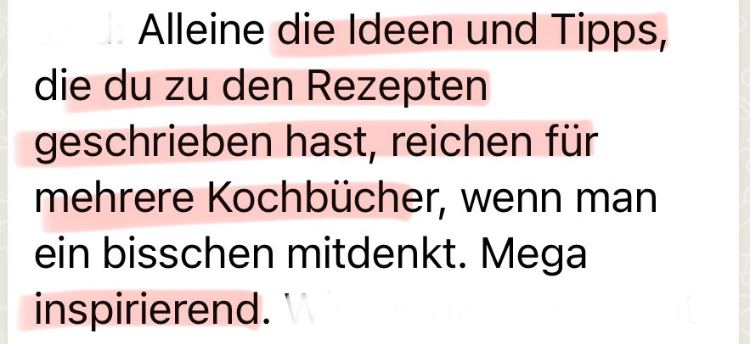 Alleine die Ideen und Tipps, die du zu den Rezepten geschrieben hast, reichen für mehrere Kochbücher Mega inspirierend.