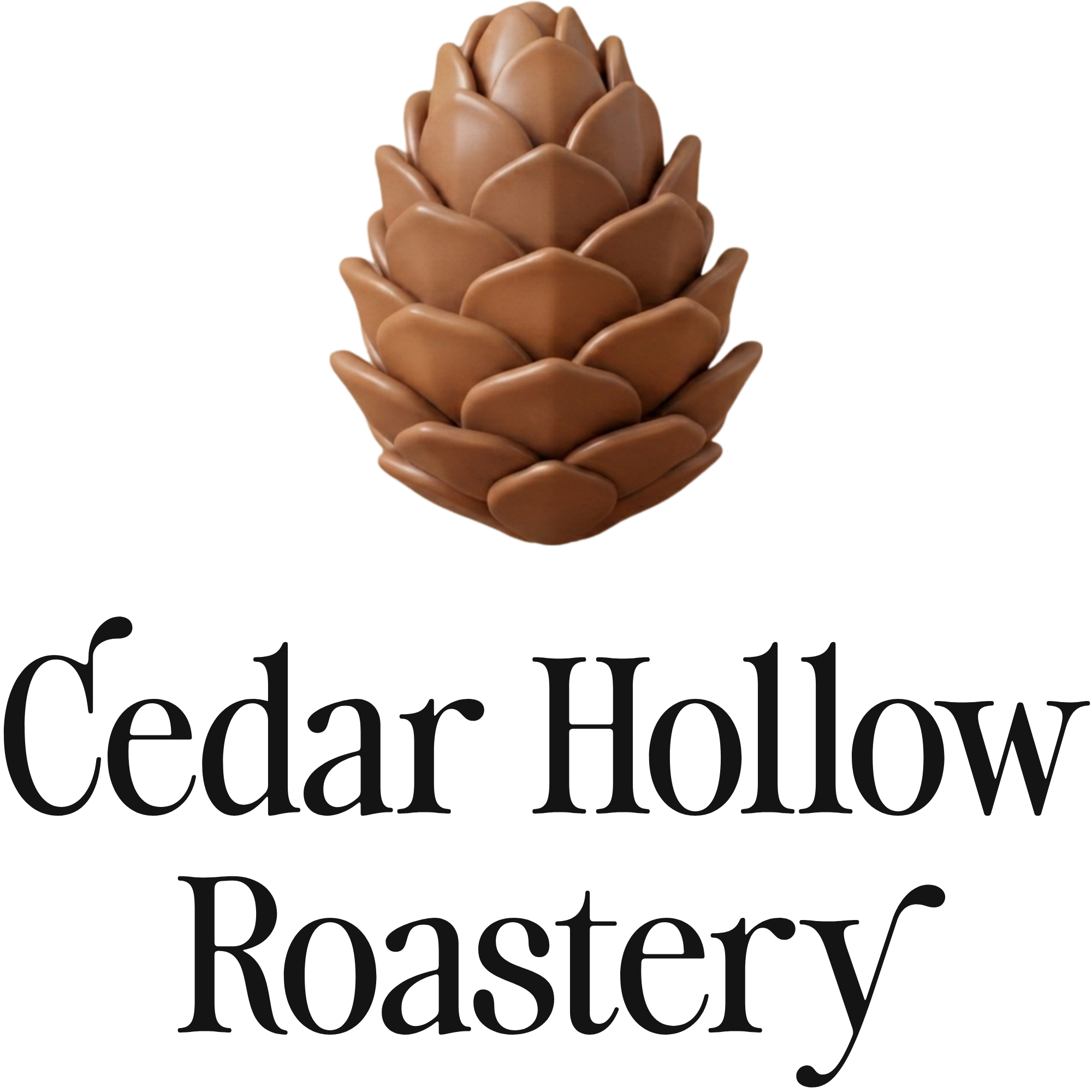 Pinecone logo for Cedar Hollow Roastery in Cedar Hollow, Oregon