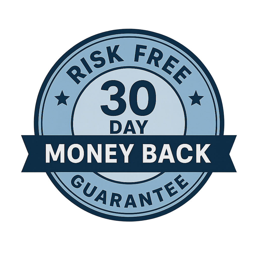 Risk-Free 30-Day Money Back Guarantee Badge