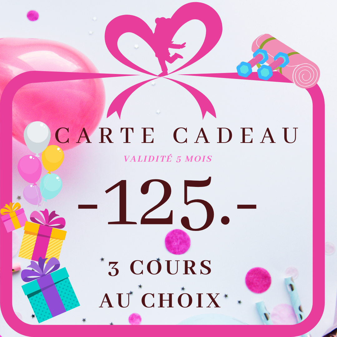 CARTE CADEAU - 3 COURS AU CHOIX
