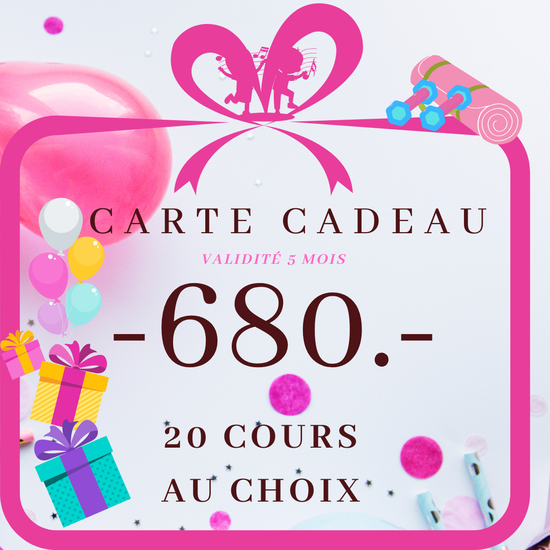 CARTE CADEAU - 20 COURS AU CHOIX