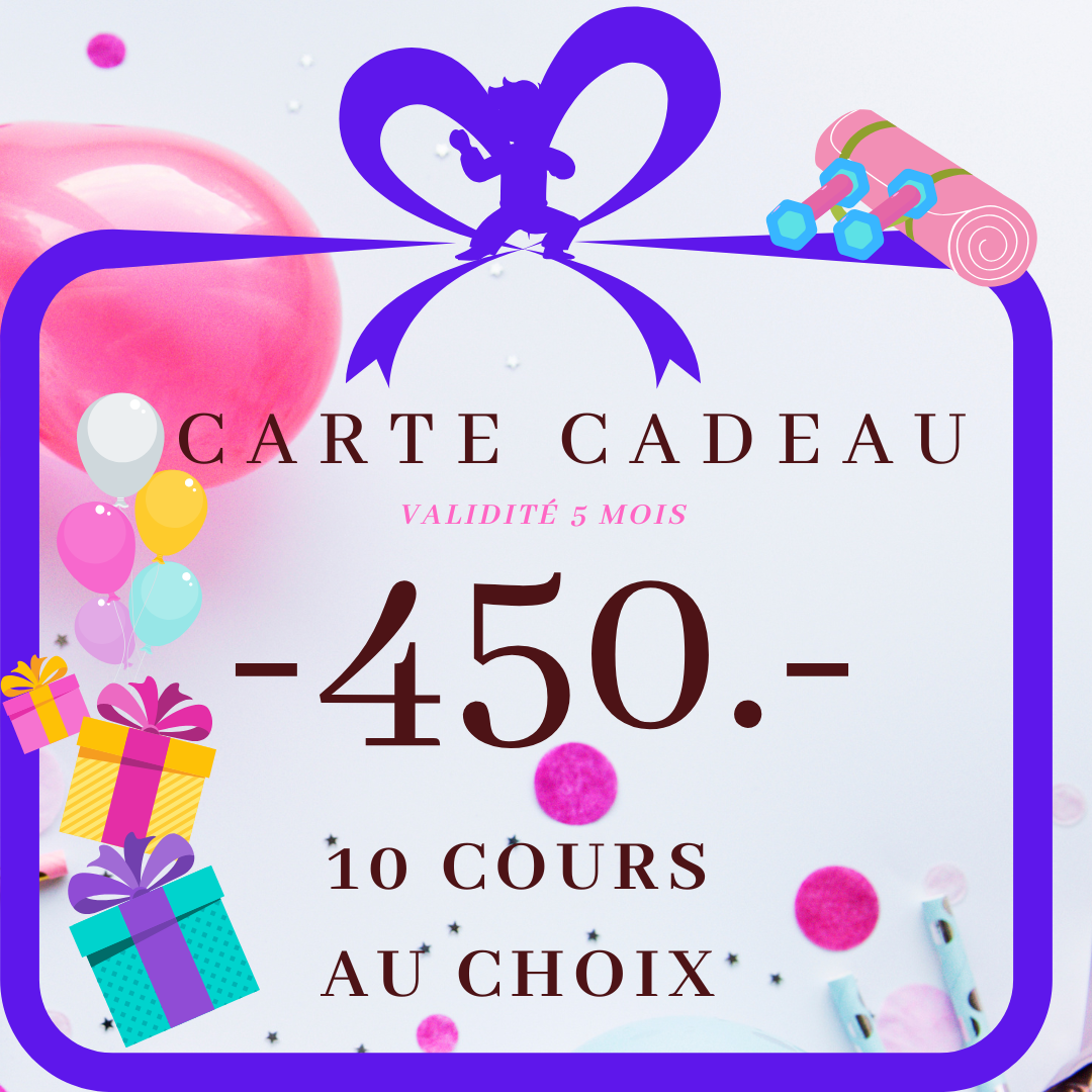 CARTE CADEAU - 10 COURS AU CHOIX