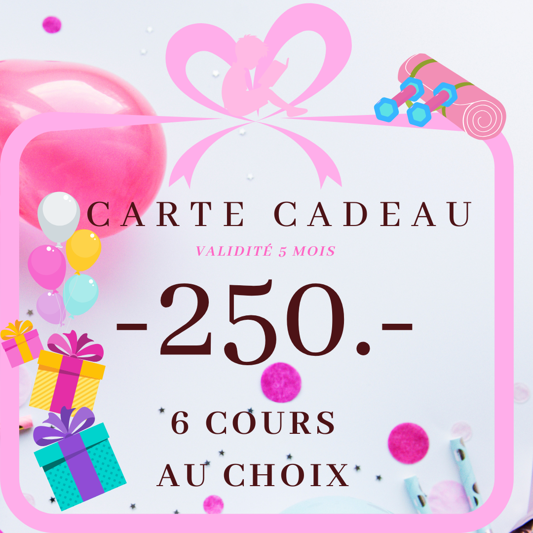 CARTE CADEAU - 6 COURS AU CHOIX