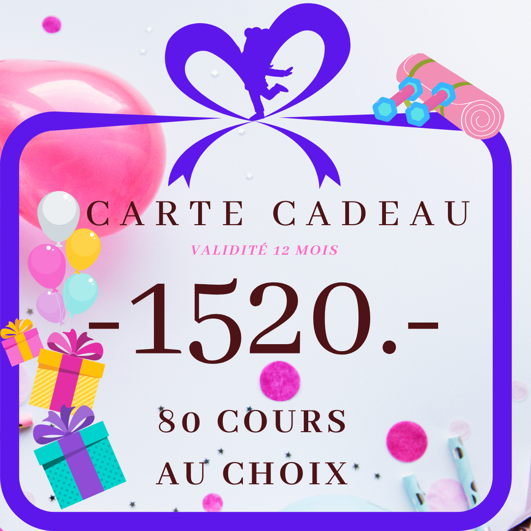 CARTE CADEAU - 80 COURS AU CHOIX