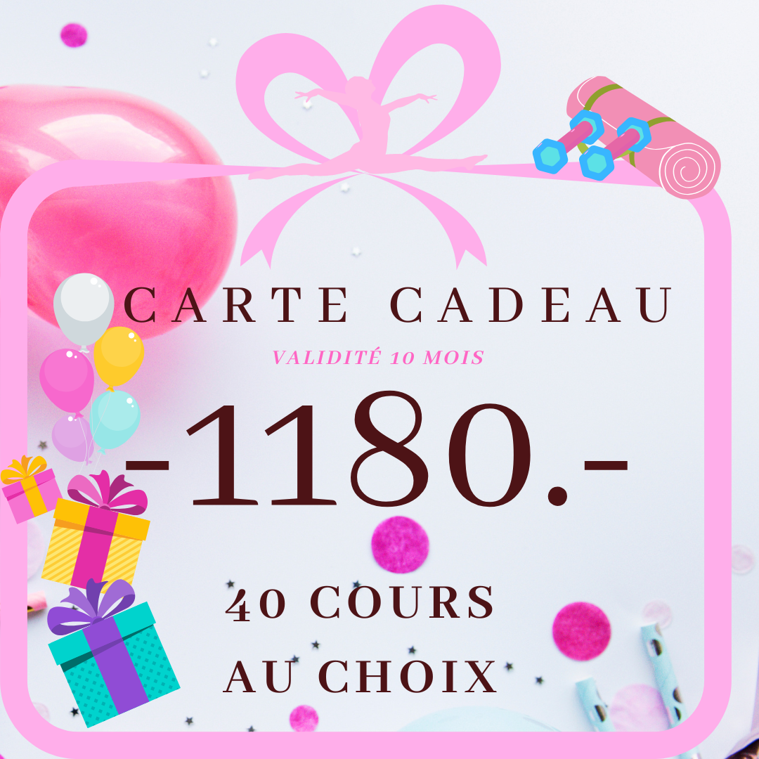 CARTE CADEAU - 40 COURS AU CHOIX