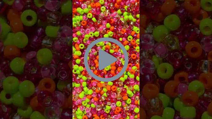 🧡🥝🩷 New mix! Pink kiwi spritz 🩷🥝🧡 Miyuki seed beads 8/0 mix128 #miyuki #seedbead #pink #kiwi🥝#spritz