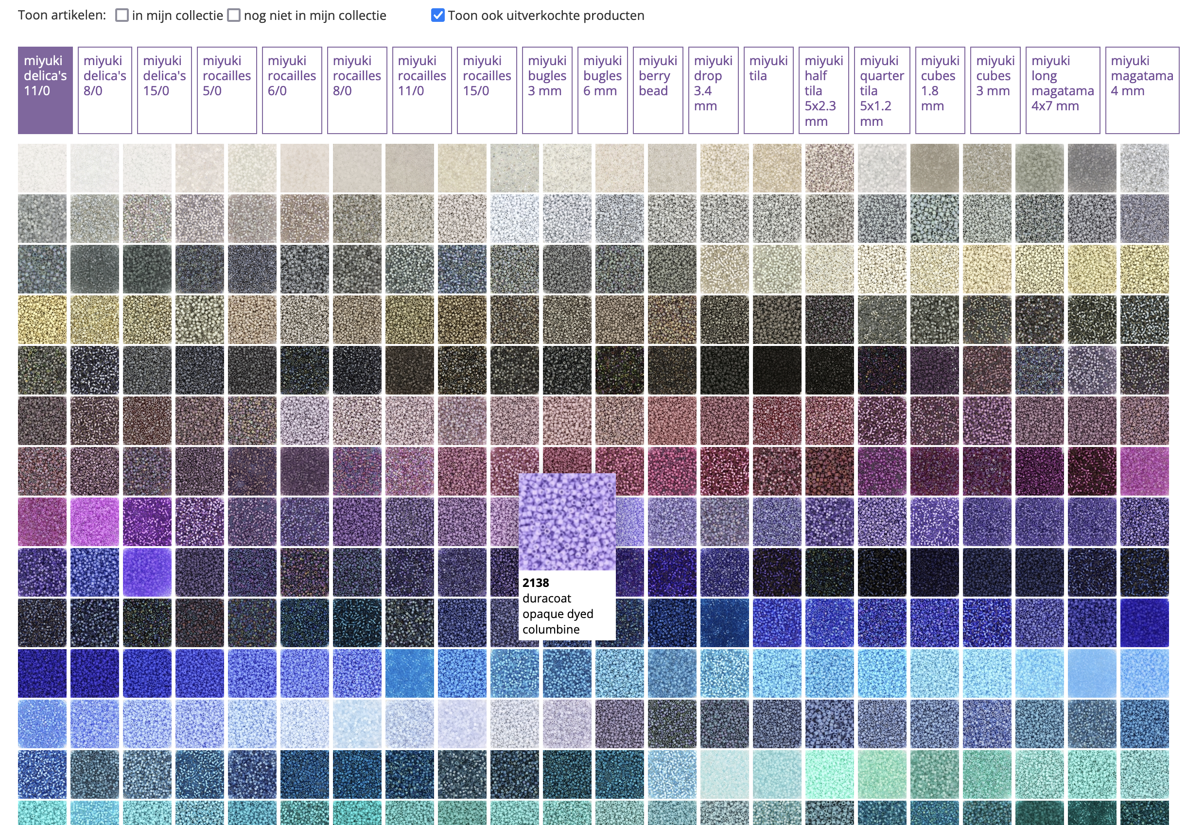 miyuki color range