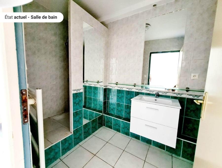 appartement poitiers salle de bain carrelage vert