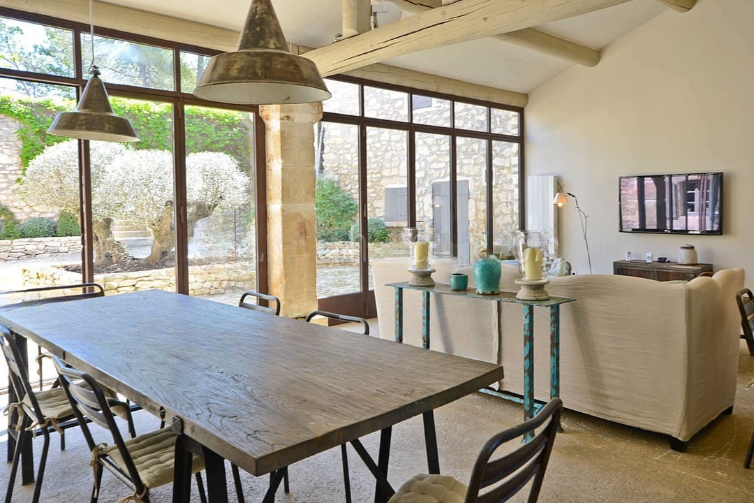 Living room with large windows