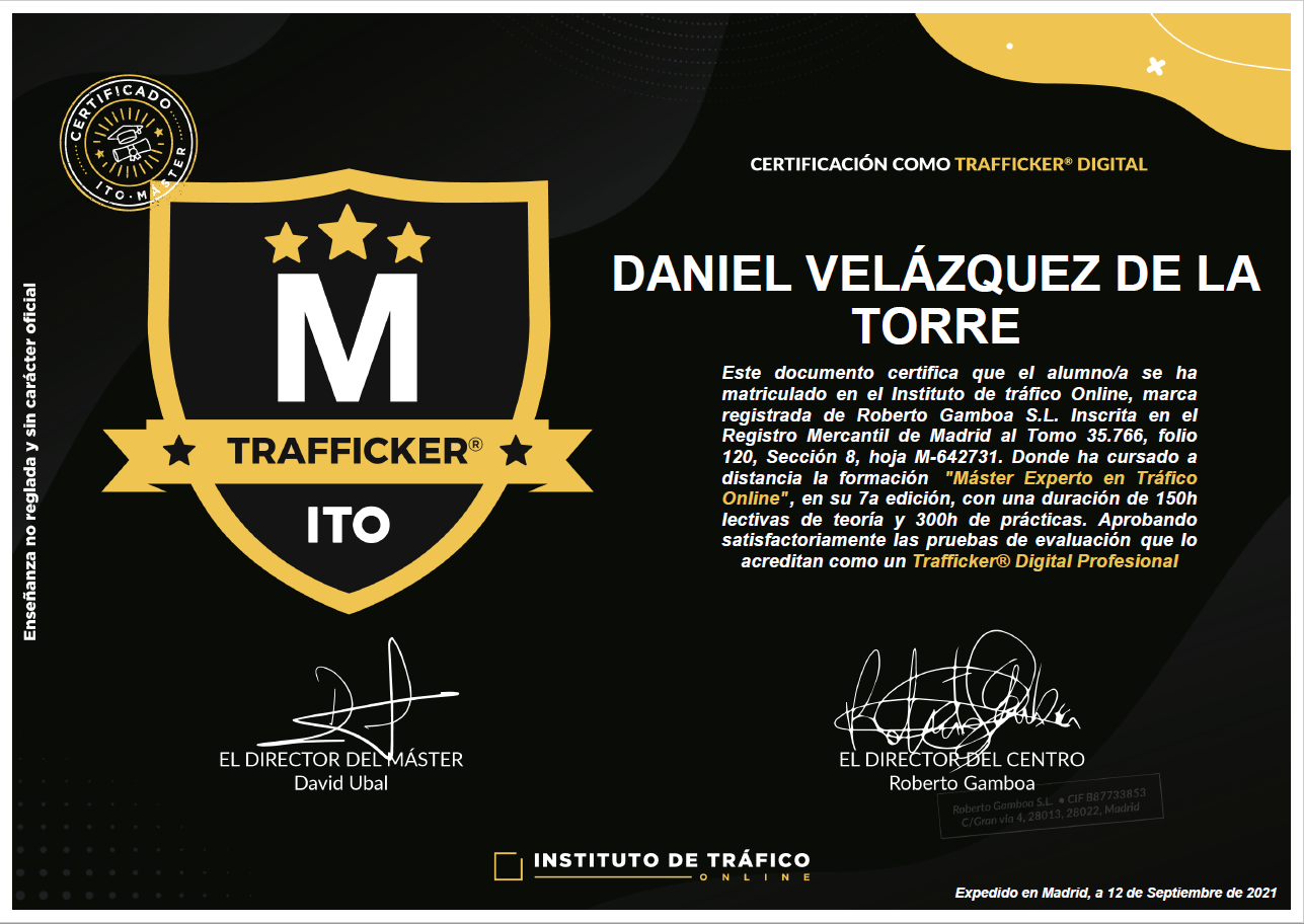 Certificado Trafficker Digital