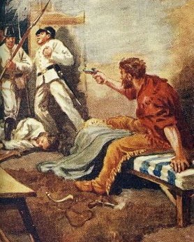 James Bowie's Death, Illustration by Charles A. Stephens, Wikimedia Commons