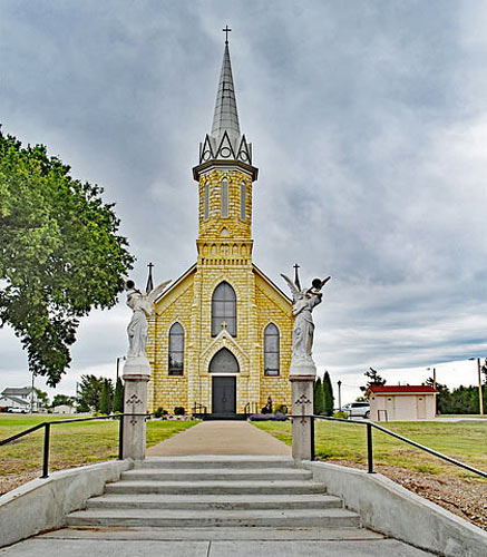 The 1892 St. Catharine Catholic Church, Catharine, Kansas. Photo by Kathy Alexander.