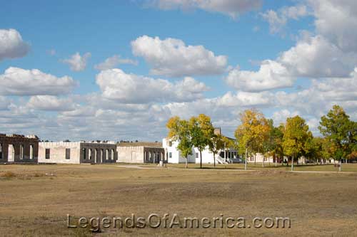 Officer's Row at Fort Laramie, Wyoming. Photo by Kathy Weiser-Alexander.