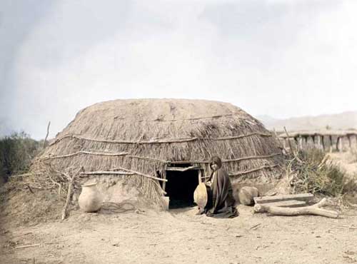 Pima Home in 1907, touch of color by LOA