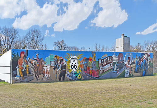 Route 66 Mural in Baxter Springs, Kansas. Photo by Kathy Alexander.