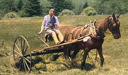 Calvin Coolidge at Father’s Farm in Vermont. Touch of color LOA.