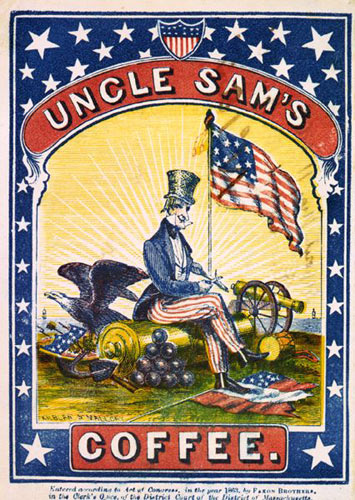 Uncle Sam's Coffee Advertisement, 1863.