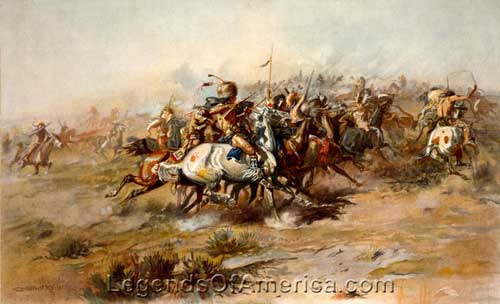 Battle of the Little Bighorn by Charles M. Russell, 1903.