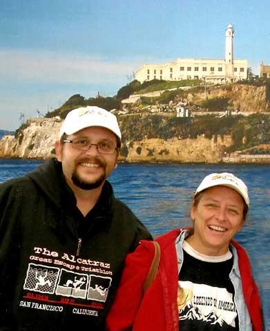 Kathy and Dave at Alcatraz Island, August 2009.