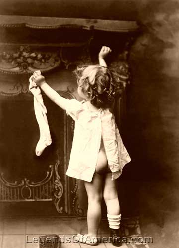 Hanging stockings in 1901. From our Holiday Photo Print Gallery