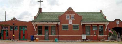 Old Atchison, Topeka, & Santa Fe Railroad Depot in Kingman, Kansas, by Kathy Alexander.