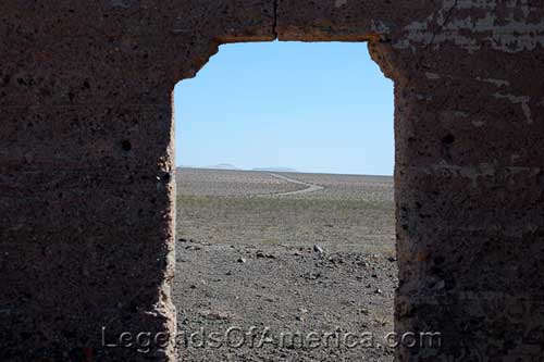 Through the window of ruins at Ashford Mill, Death Valley. Photo by Dave Alexander.