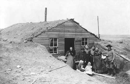 Early 1900s Dugout Home around Bloom, Kansas