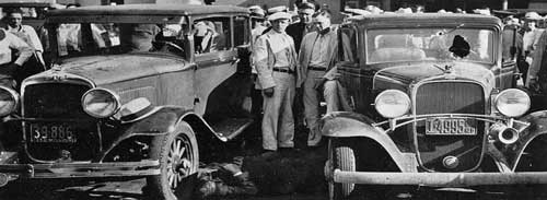 Scene from the Kansas City Massacre. 