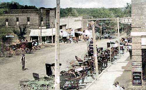 Baldwin City, Kansas 1911. Touch of color by LOA