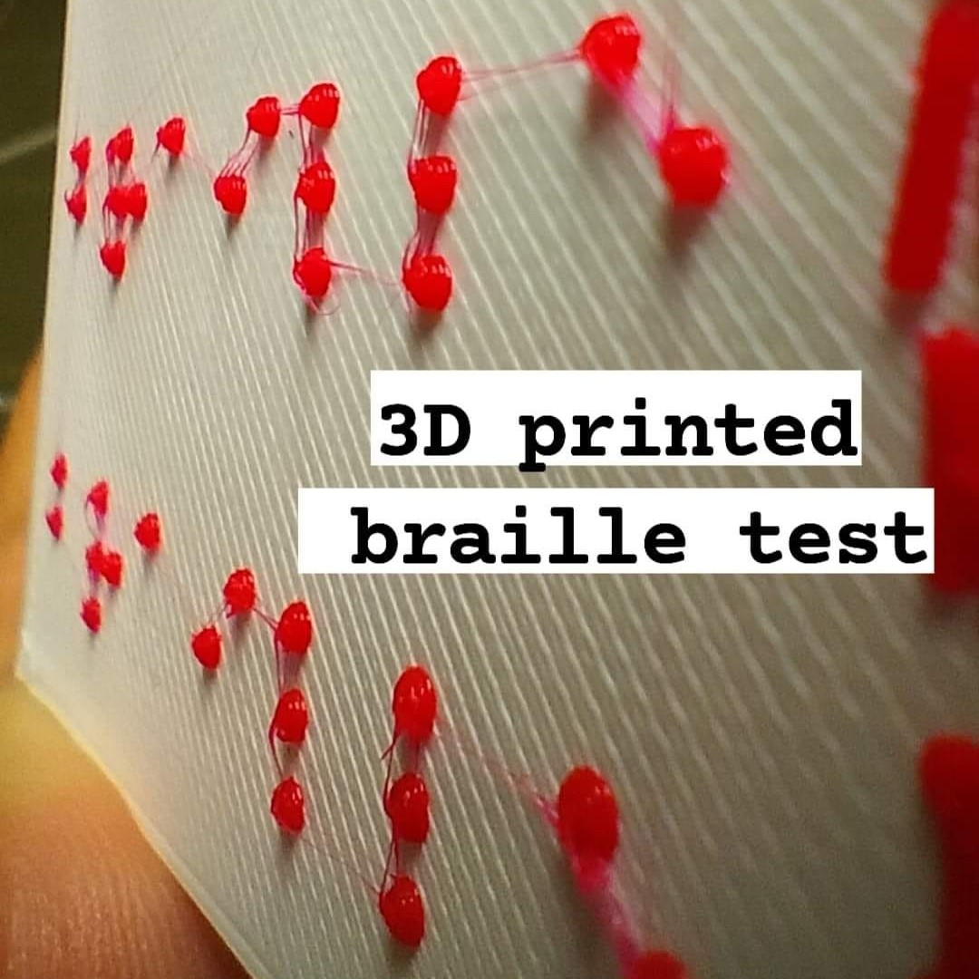 3d braille test item done on a printer