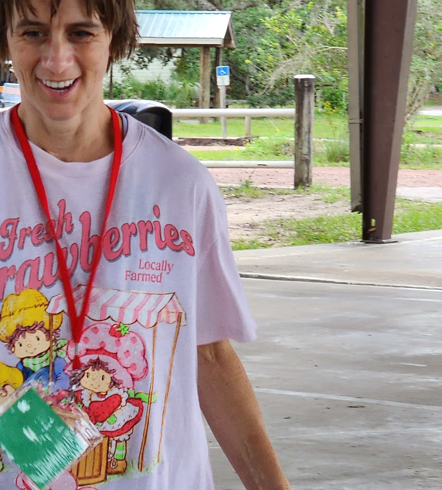 closeup of a woman in a recreation area smiling