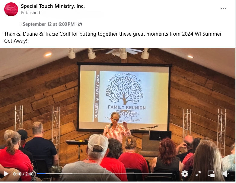 Video post with Thanks Duane and Tracie Corll for putting together these great moments from 2024 WI Summer GetAway