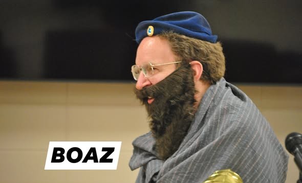 Man dressing up for a skit as Boaz