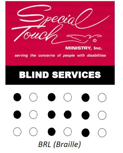 Special Touch Ministry Blind Department with Braille spelled out in dots