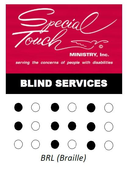 STM Blind Services with braille logo