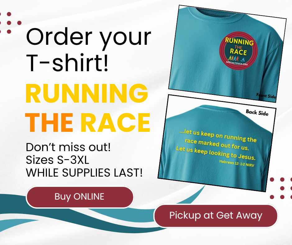 Click here Order your tshirt RUNNING THE RACE Don't miss out! Sizes S-3XL while supplies last!