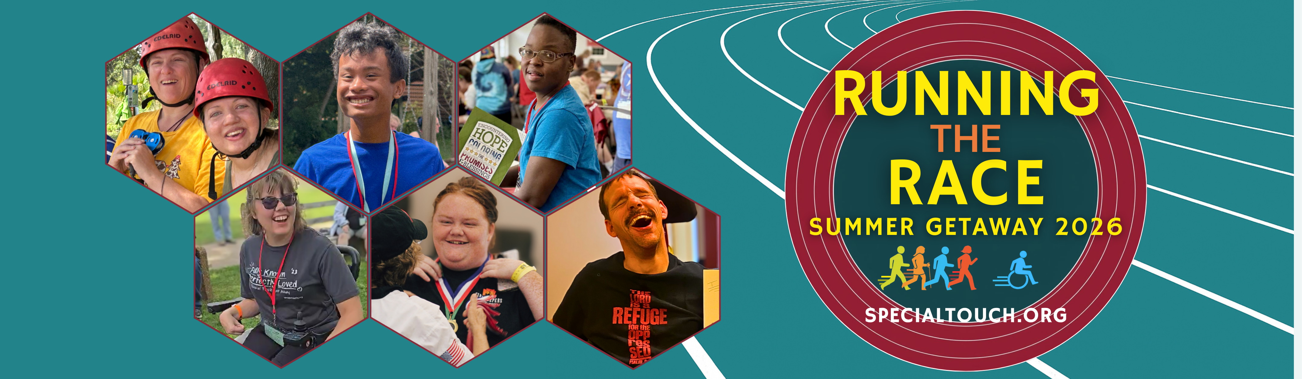 Running the Race Summer Get Away 2026 theme banner