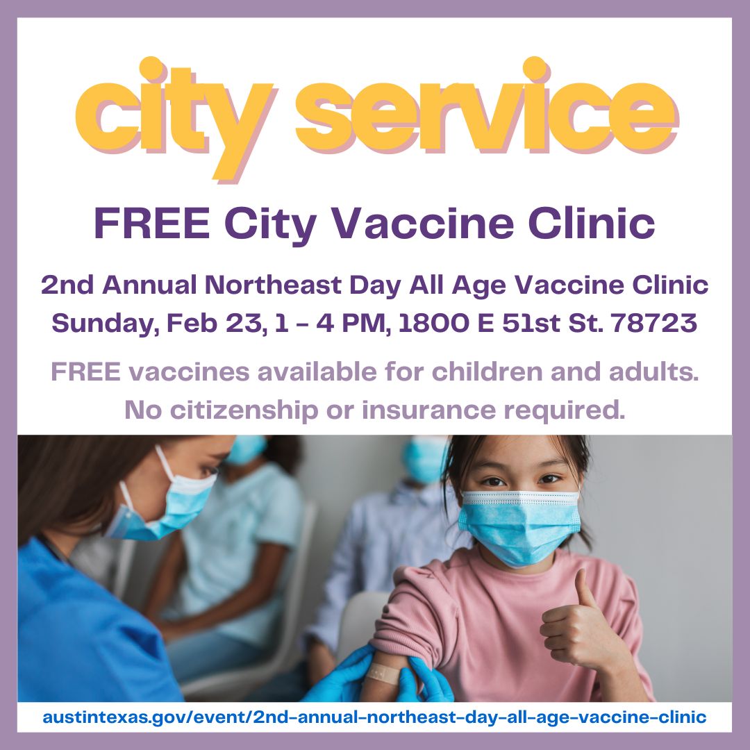 This Sunday: FREE City Vaccine Clinic