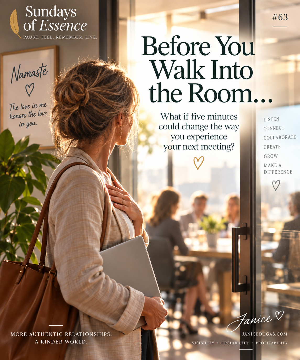 visuel with the words: before you enter in the room