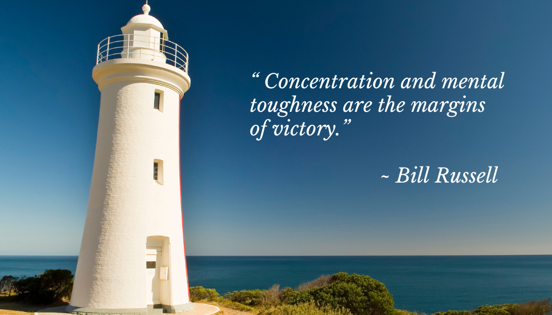 Quote from Bill Russell on Concentration and mental thoughness